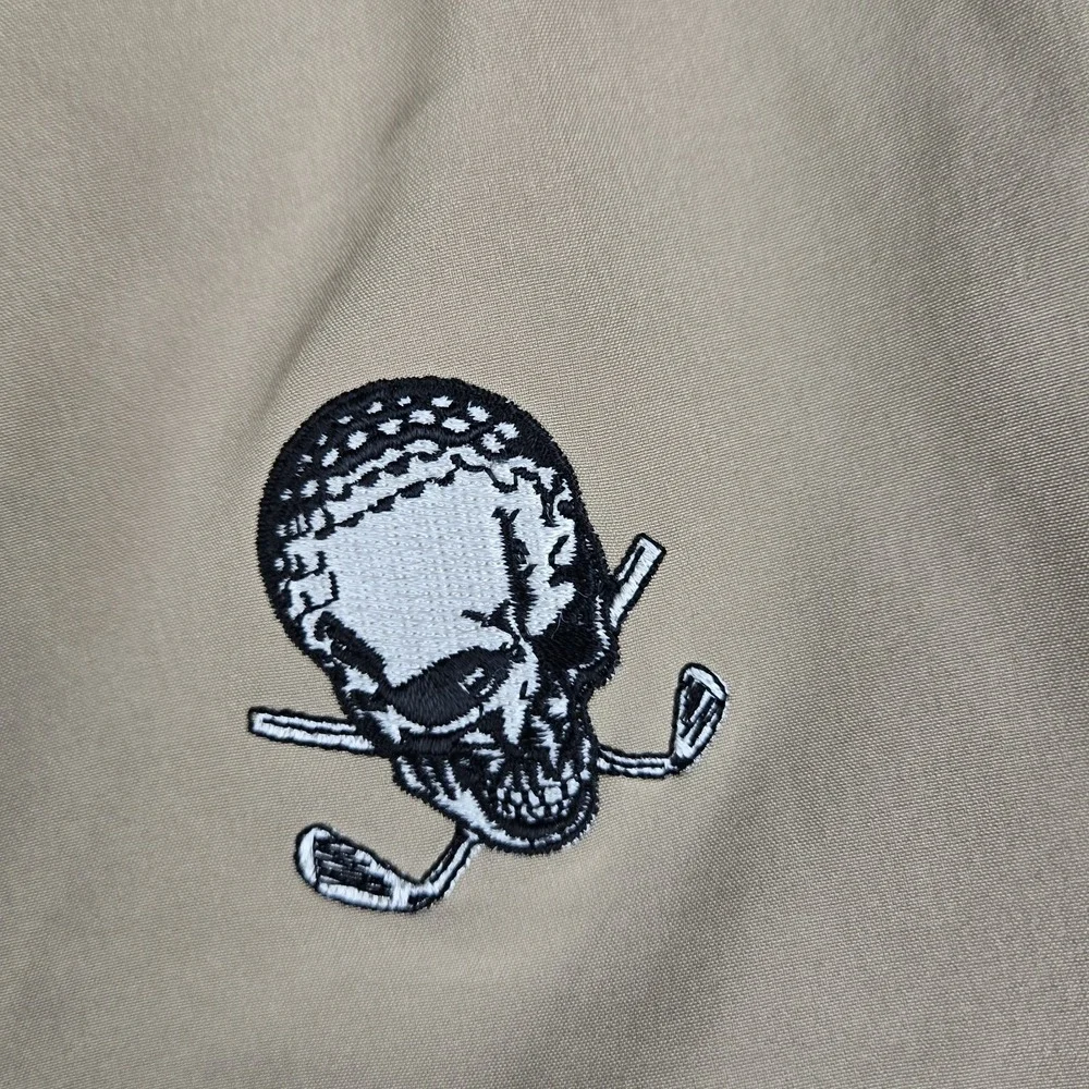 Tattoo Golf Performance Shorts Men's Size 42 Stretch Poly‎ Beige Skull EUC
